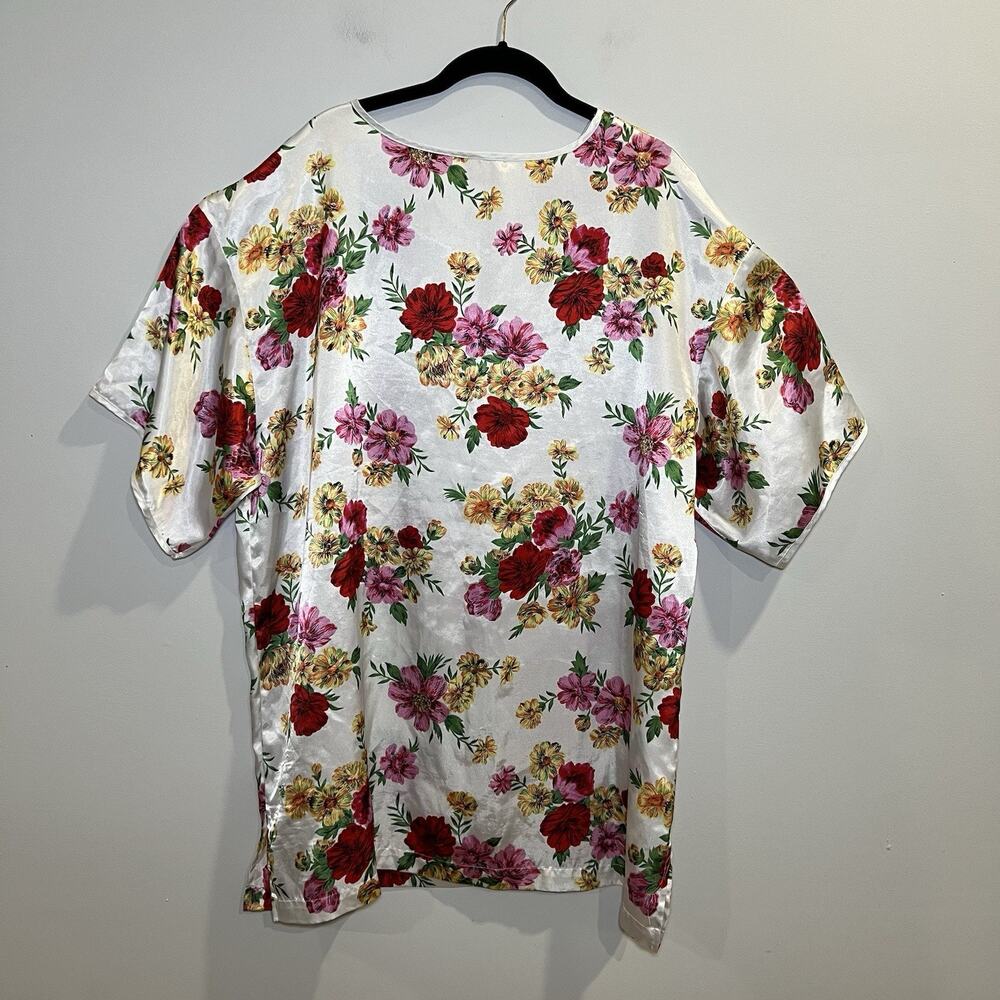 Vintage Victoria’s Secret Gold Label Satin‎ Floral Pullover Sleep Night Shirt L